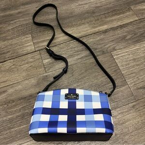 Kate Spade Purse Blue White Pacific Gingham Millie Crossbody Bag Grove Street